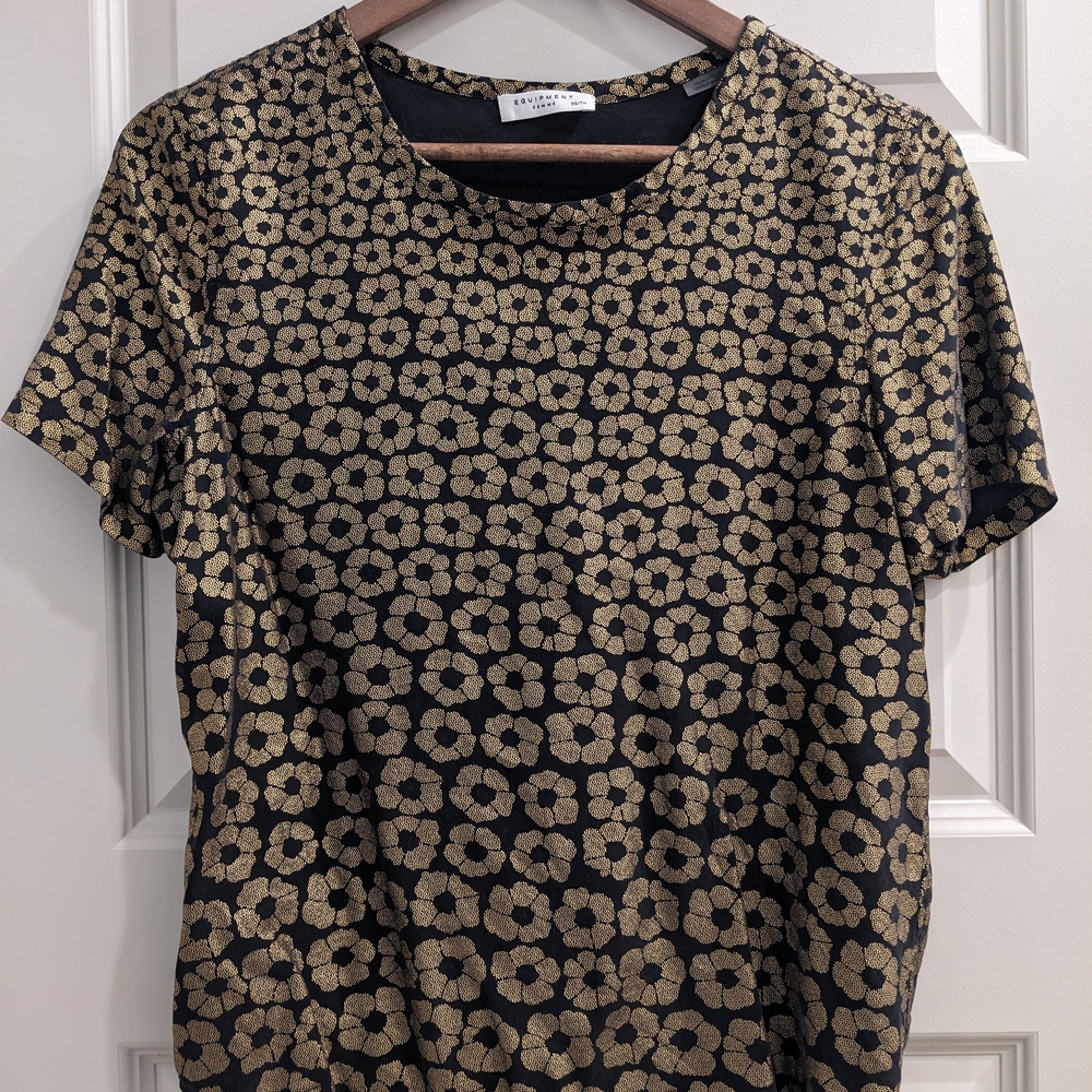 Floral Black and Gold Women's Top